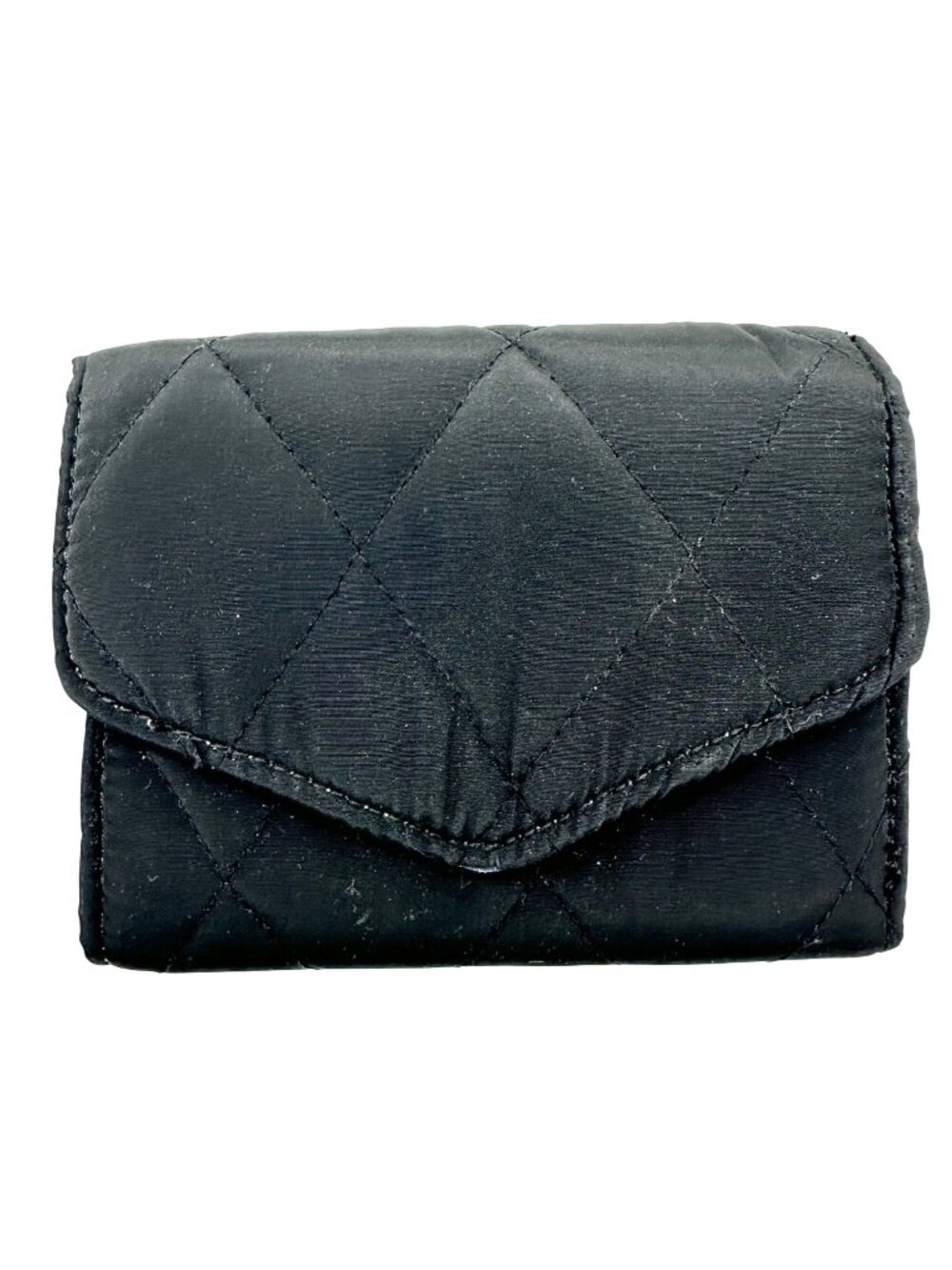 Vera Bradley RFID Black Quilted Trifold Wallet With Colorful Floral Interior